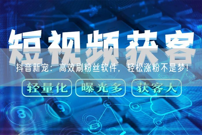 抖音新宠：高效刷粉丝软件，轻松涨粉不是梦！