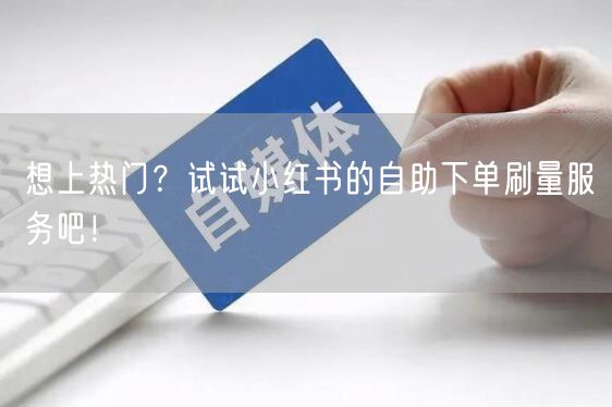 想上热门？试试小红书的自助下单刷量服务吧！
