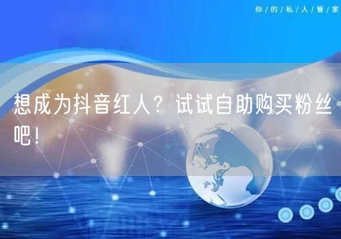 想成为抖音红人？试试自助购买粉丝吧！