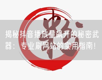 揭秘抖音播放量飙升的秘密武器：专业刷网站的实用指南！