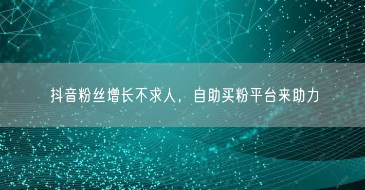 抖音粉丝增长不求人，自助买粉平台来助力